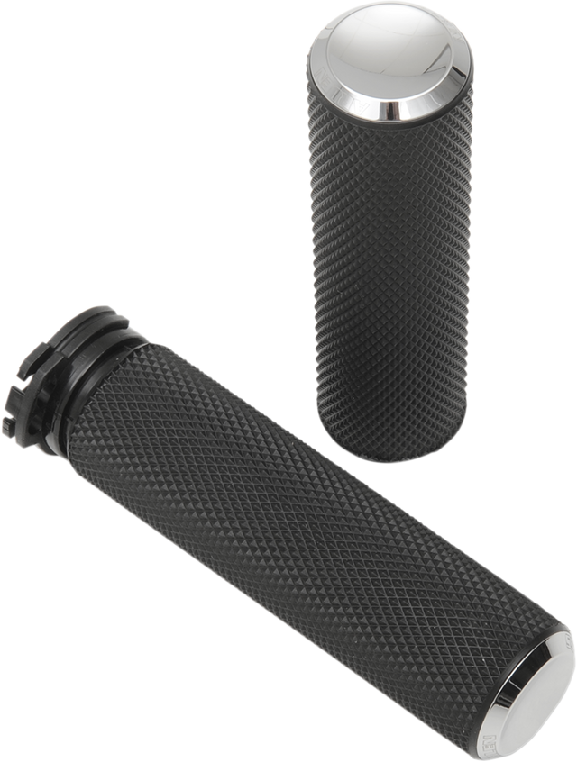 ARLEN NESS Knurled Grips - Cable - Chrome 07-324