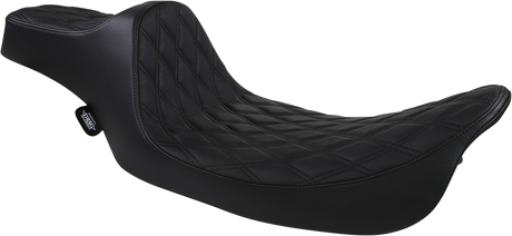 DRAG SPECIALTIES Extended Reach Predator III Seat - Double Diamond - Black Stitching - FL '99-'07 08011369 - Cycle City Outdoors