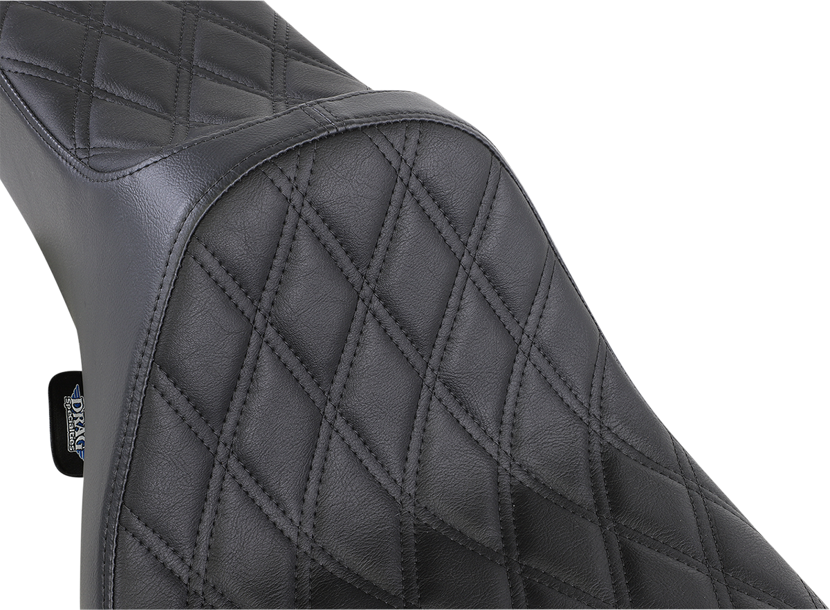 DRAG SPECIALTIES Extended Reach Predator III Seat - Double Diamond - Black Stitching - FL '99-'07 08011369 - Cycle City Outdoors