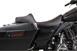 DRAG SPECIALTIES Extended Reach Predator III Seat - Double Diamond - Black w/ Red Stitching - FL '99-'07 08011371 - Cycle City Outdoors
