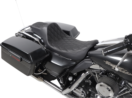 DRAG SPECIALTIES Extended Reach Predator III Seat - Double Diamond - Black Stitching - FL '99-'07 08011369 - Cycle City Outdoors