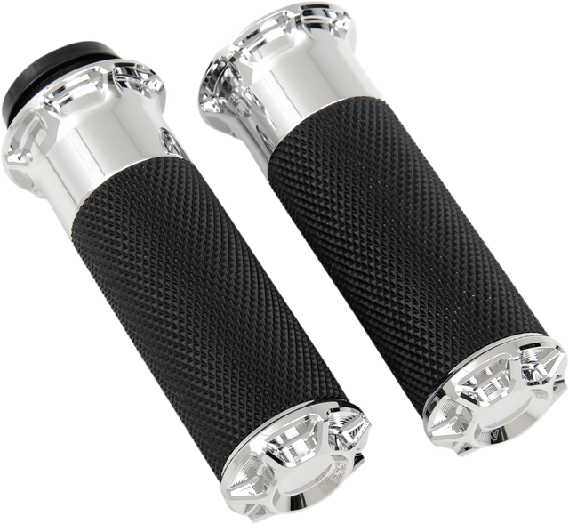 ARLEN NESS Beveled Grips - TBW - Chrome 07-328