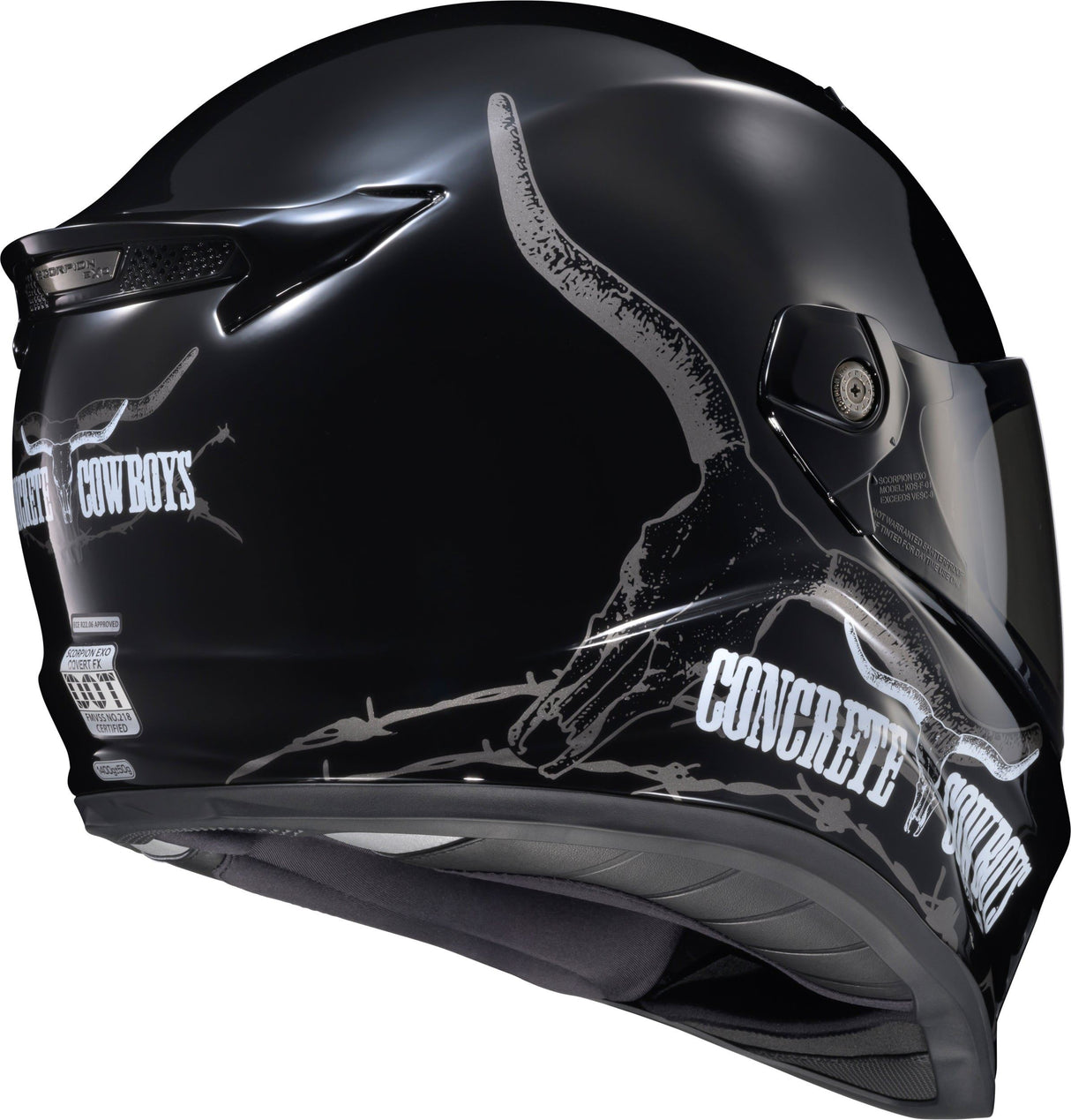 Scorpion Covert FX Full Face Helmet Concrete Cowboys Gloss Blk