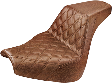 SADDLEMEN Step-Up Seat - Front Lattice Stitch - Brown - FXBR/S '18-'20 818-31-172BR