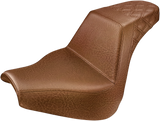 SADDLEMEN Step-Up Seat - Rear Lattice Stitch - Brown - FXBR/S '18-'20 818-31-173BR