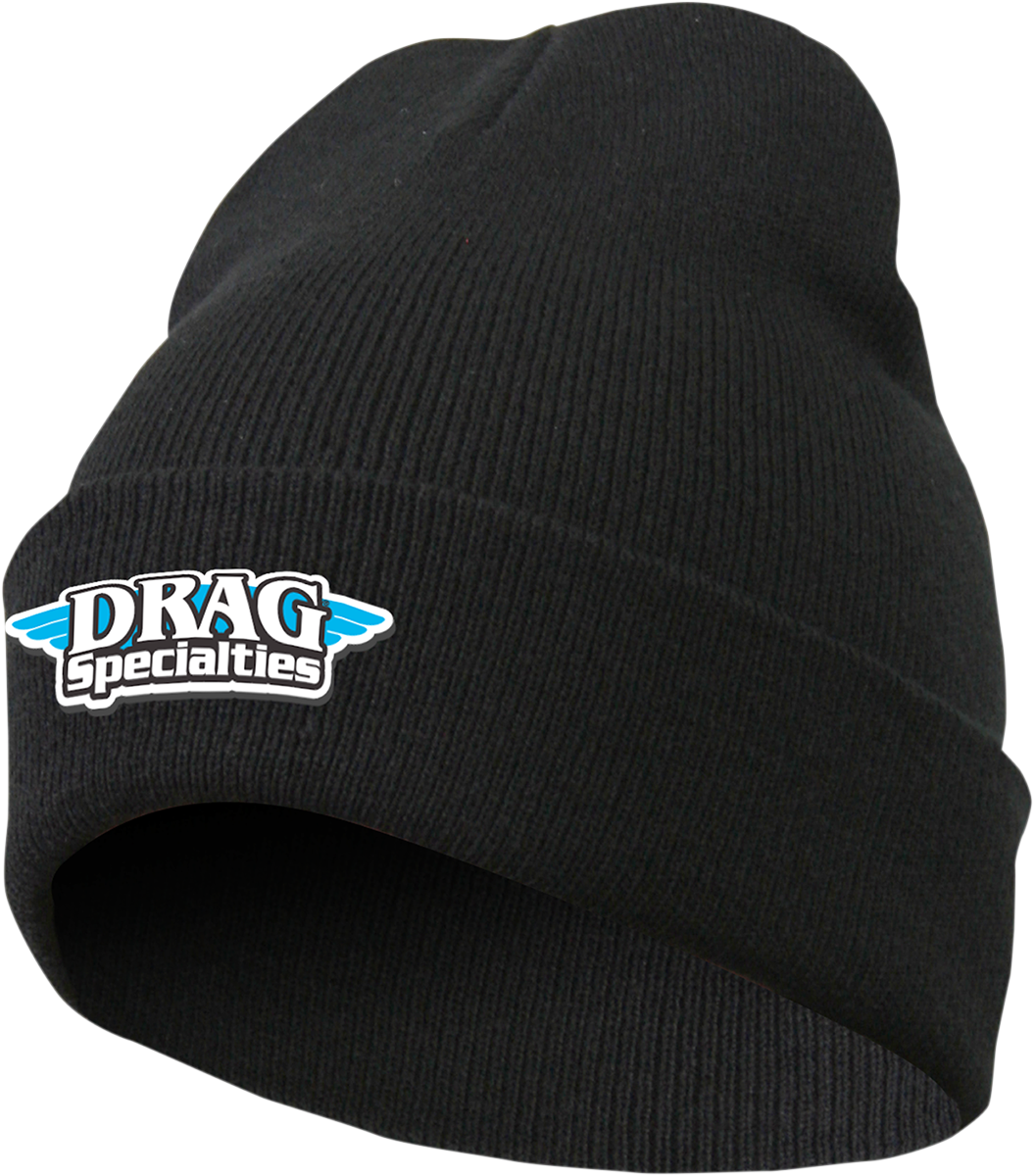 THROTTLE THREADS Drag Specialties Stocking Cap - Black DRG23B12BKOR - Cycle City Outdoors