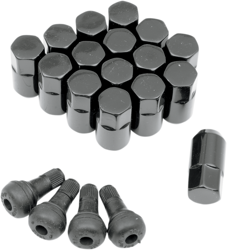 MOOSE UTILITY Lug Nut - 3/8"-24 - Black - Tapered - 16 Pack SP300MO201B