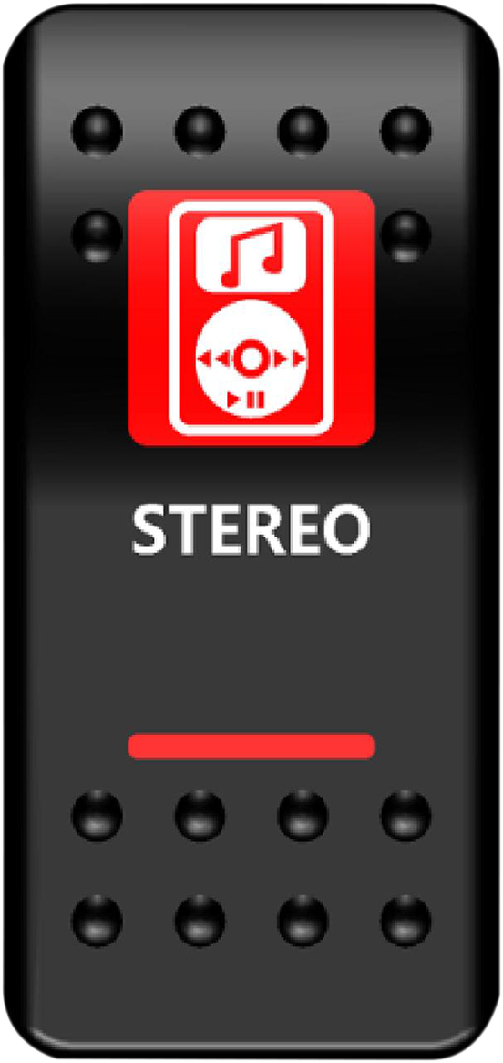 MOOSE UTILITY Rocker Switch - Stereo - Red STR-PWR-R