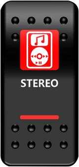 MOOSE UTILITY Rocker Switch - Stereo - Red STR-PWR-R