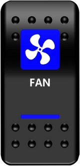 MOOSE UTILITY Rocker Switch - Fan - Blue FAN-PWR