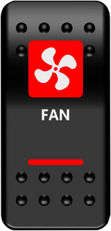 MOOSE UTILITY Rocker Switch - Fan - Red FAN-PWR-R