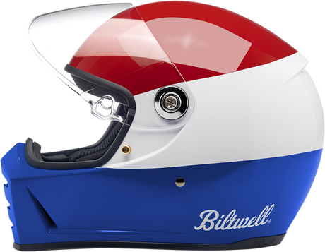 BILTWELL Lane Splitter Helmet - Podium - Gloss Red/White/Blue - XS 1004-549-101