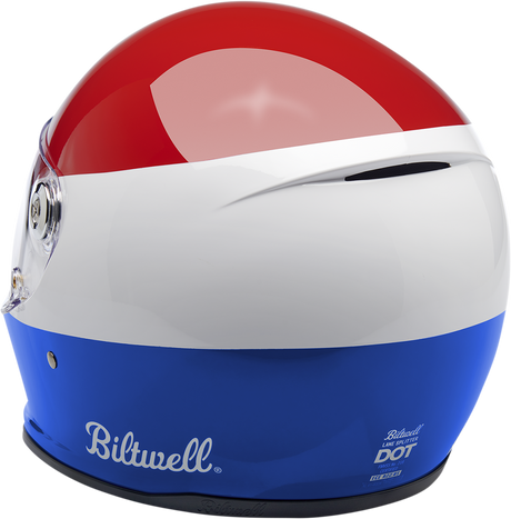 BILTWELL Lane Splitter Helmet - Podium - Gloss Red/White/Blue - Small 1004-549-102