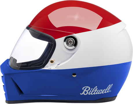 BILTWELL Lane Splitter Helmet - Podium - Gloss Red/White/Blue - 2XL 1004-549-106