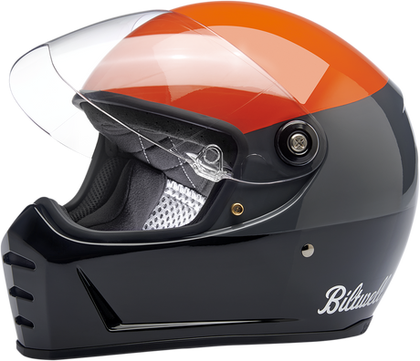 BILTWELL Lane Splitter Helmet - Podium - Gloss Orange/Gray/Black - Large 1004-550-104