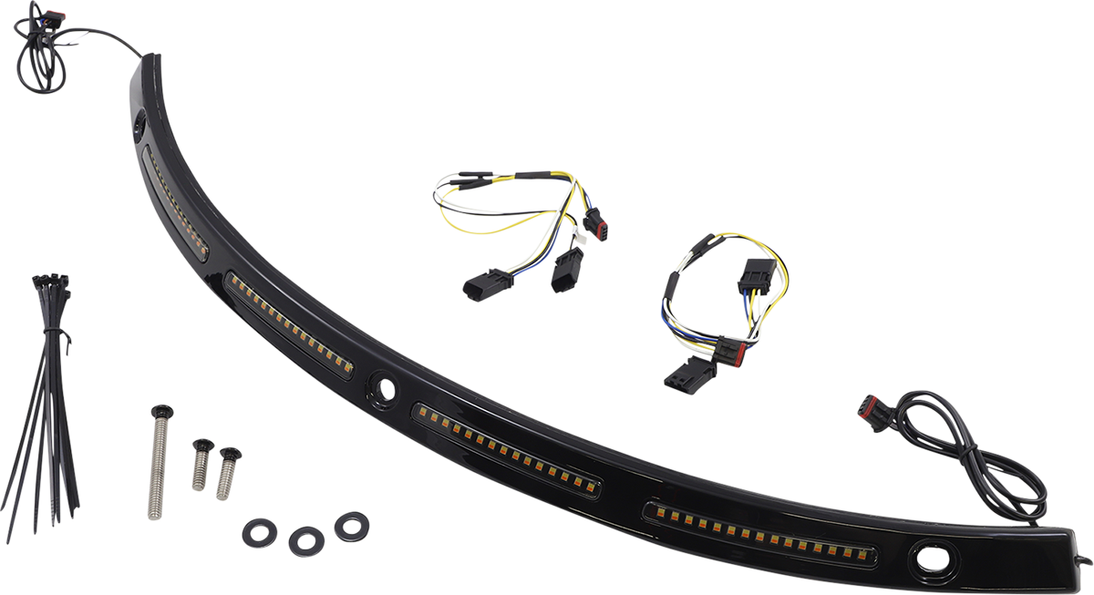 Custom Dynamics Windshield Trim - Sequential Turn Signals - Black CD-WT2-SEQ-14-B - Cycle City Outdoors