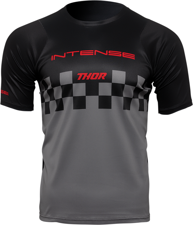 THOR Intense Chex Jersey - Black/Gray - Medium 5120-0146 - Cycle City Outdoors