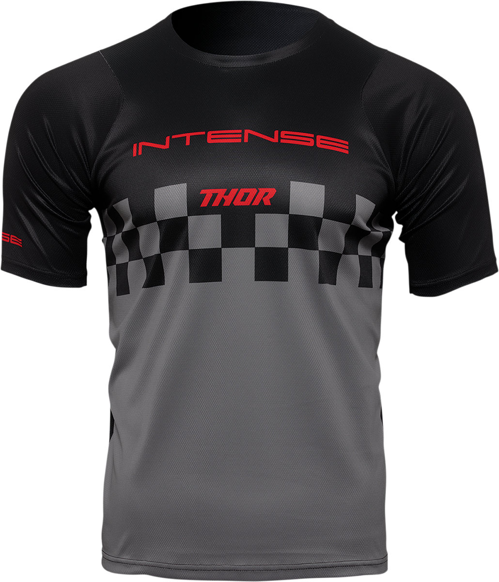 THOR Intense Chex Jersey - Black/Gray - 2XL 5120-0149 - Cycle City Outdoors
