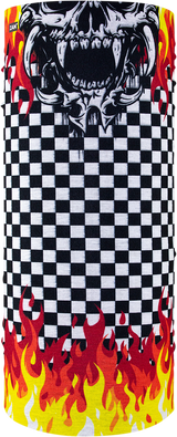 ZAN HEADGEAR Motley Tube? Polyester Neck Tube - Checkered Flames T450