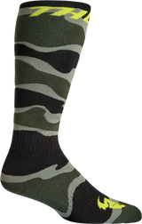 THOR Youth MX Camo Socks - Green/Acid - Size 1-6 3431-0660