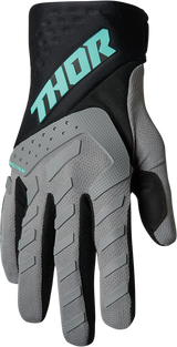 Thor Youth Spectrum Gloves - Gray/Black/Mint - Large 3332-1601 - Cycle City Outdoors