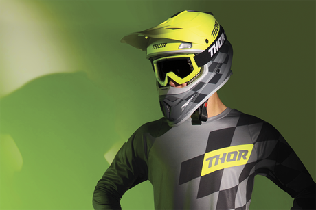 Thor Sector Helmet - Birdrock - Gray/Acid - XS 0110-7360 - Cycle City Outdoors
