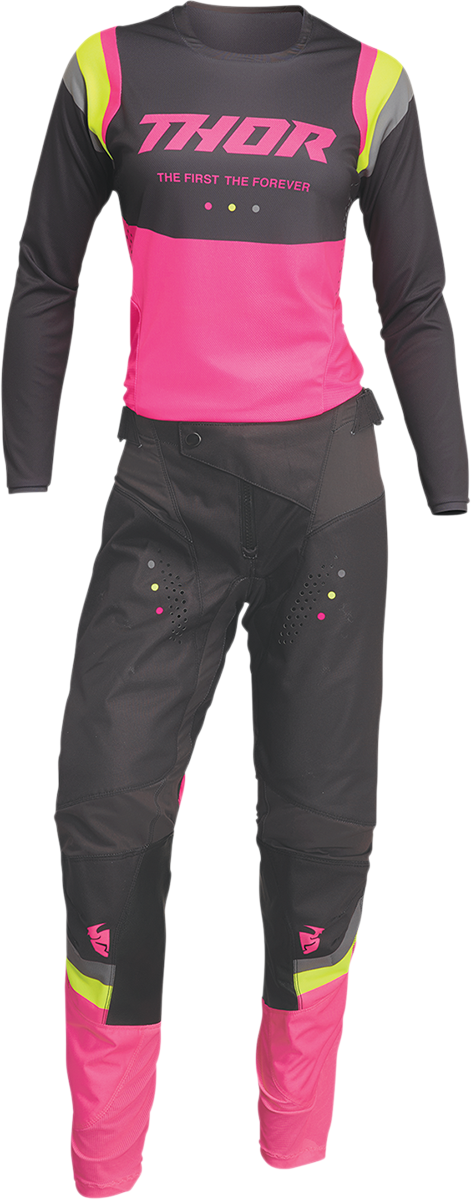 Thor Women's Pulse REV Jersey - Charcoal/Pink - Medium 2911-0239 - Cycle City Outdoors