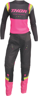 Thor Women's Pulse REV Jersey - Charcoal/Pink - Medium 2911-0239 - Cycle City Outdoors