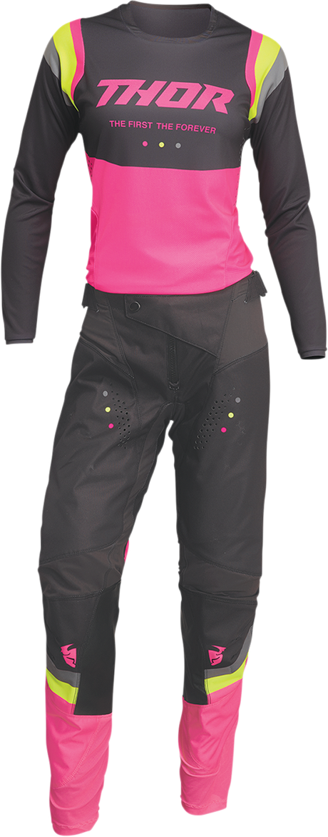 Thor Women's Pulse REV Jersey - Charcoal/Pink - Medium 2911-0239 - Cycle City Outdoors