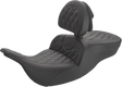SADDLEMEN Roadsofa™ Lattice Stitched Seat - w/ Driver Backrest - Black 897-07-182BR