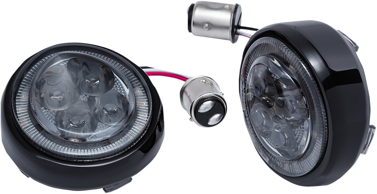 CIRO Turn Signal Insert - Red LED - Smoke Lens - Black 45621