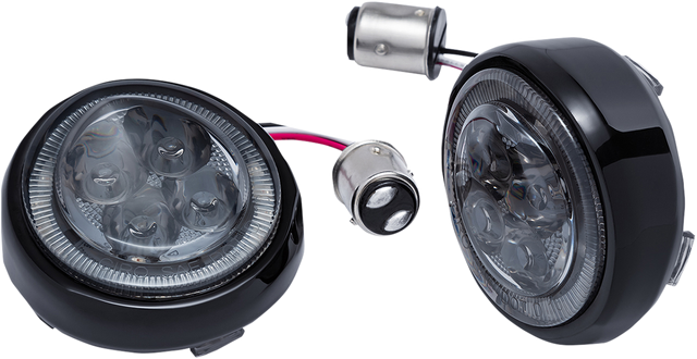 CIRO Turn Signal Insert - Red LED - Smoke Lens - Black 45621