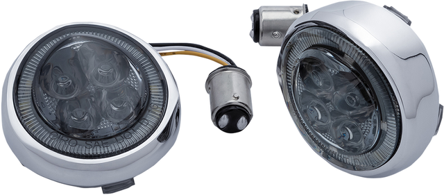 CIRO Turn Signal Insert - Amber/White LED - Smoke Lens - Chrome 45600