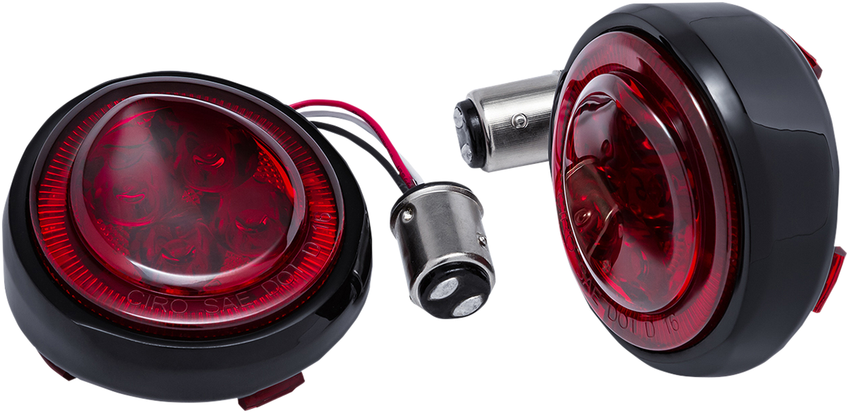 CIRO Turn Signal Insert - Red LED - Red Lens - Black 45720