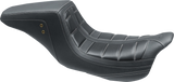 MUSTANG Squareback One-Piece Seat - Tuck and Roll - Black w/ Gun Metal Stitching 75239GM