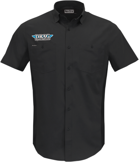 THROTTLE THREADS Drag Specialties Vented Shop Shirt - Black - Small DRG31ST26BKSM - Cycle City Outdoors