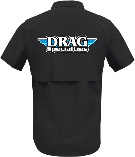 THROTTLE THREADS Drag Specialties Vented Shop Shirt - Black - Medium DRG31ST26BKMD - Cycle City Outdoors