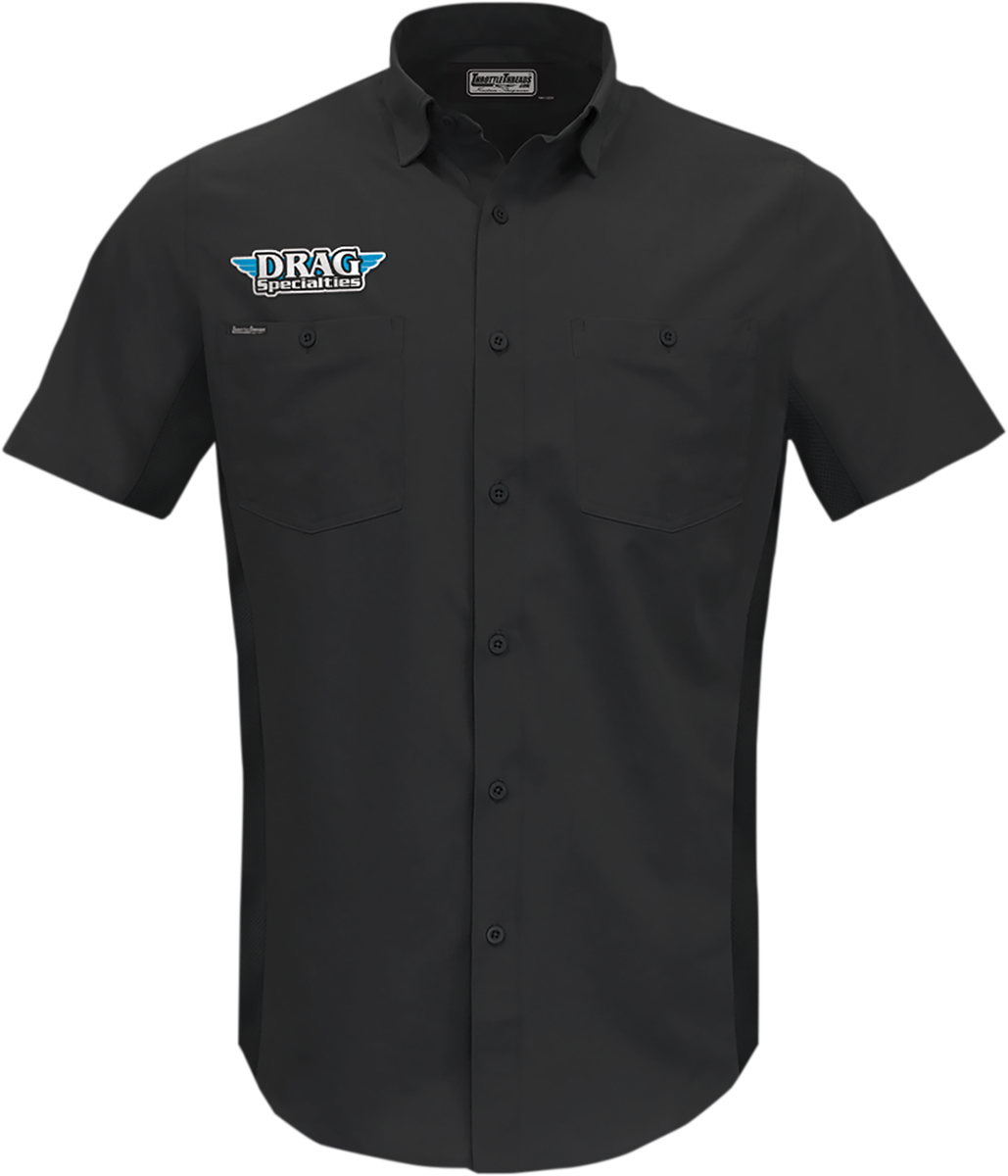 THROTTLE THREADS Drag Specialties Vented Shop Shirt - Black - XL DRG31ST26BKXL - Cycle City Outdoors