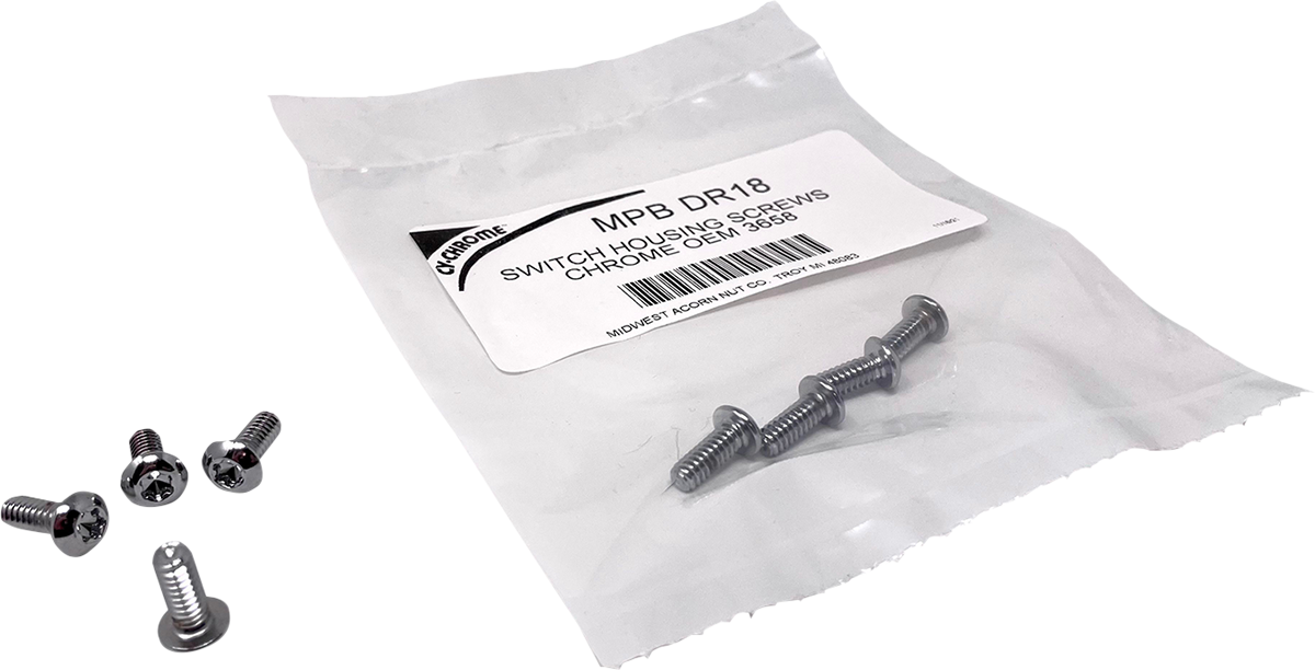 DRAG SPECIALTIES Switch Housing Screws - Chrome MPBDR18