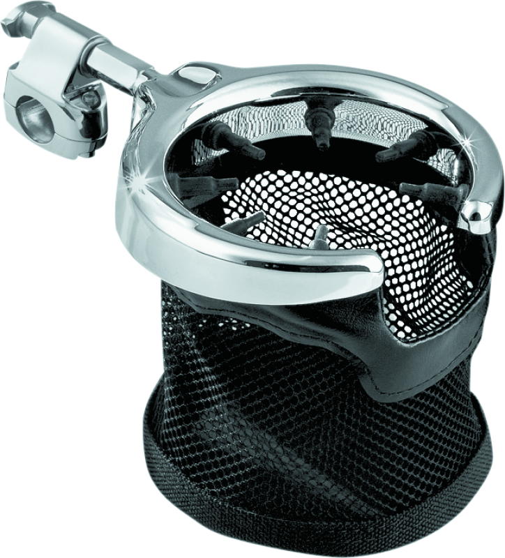 Kuryakyn Universal Passenger Drink Holder With Basket Black & Chrome - Cycle City Outdoors