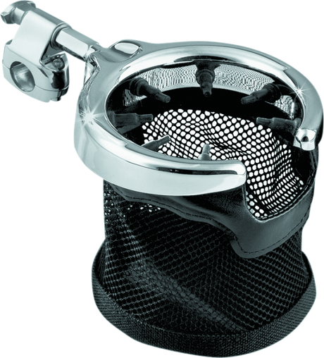 Kuryakyn Universal Passenger Drink Holder With Basket Black & Chrome - Cycle City Outdoors