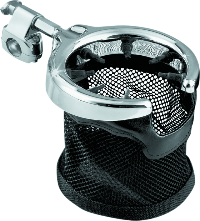 Kuryakyn Universal Passenger Drink Holder With Basket Black & Chrome - Cycle City Outdoors