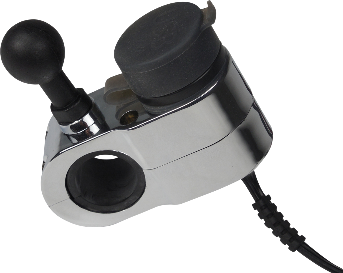GEARS CANADA Dual USB Charger - 1" Ball Mount - Chrome 100366-15
