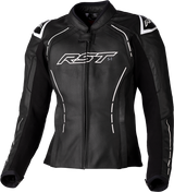 Ladies S1 Ce Jacket Black/White Leather Lg