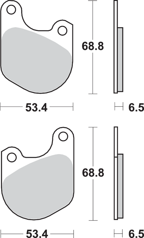SBS Organic Base Front Brake Pads - 537H.HF (Harley-Davidson FXS Low Rider / XLH1000 / XLS Roadster 1977–1983)