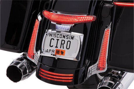 Ciro Taillight/License Plate Frame - Chrome - Smoke Lens 40254 - Cycle City Outdoors