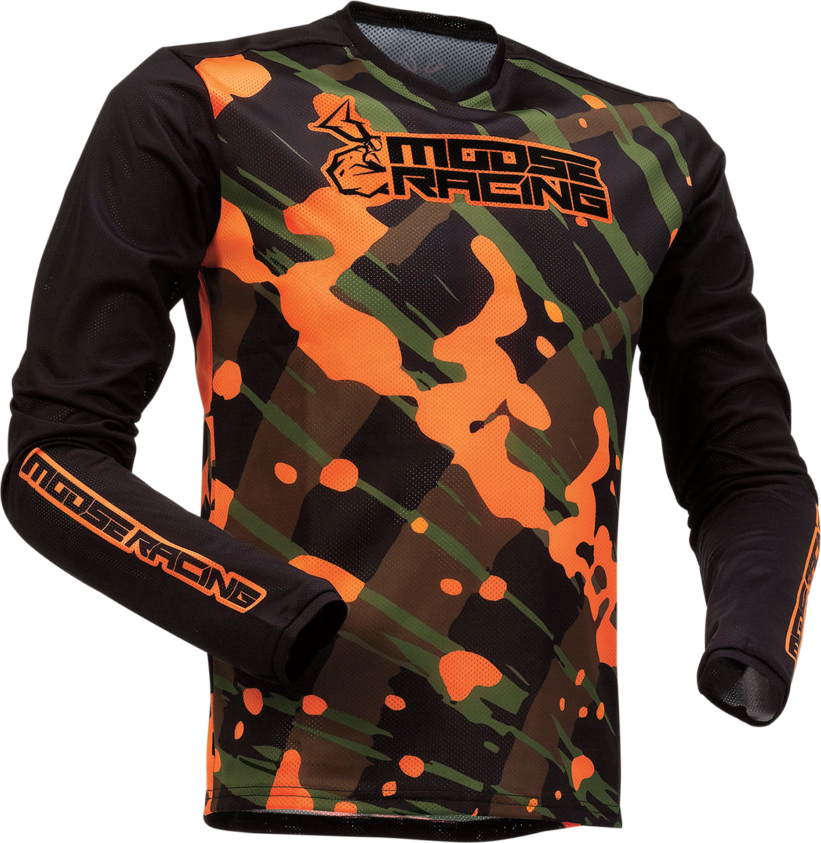 MOOSE RACING Youth Agroid Mesh Jersey - Olive/Orange - Small 2912-2175 - Cycle City Outdoors