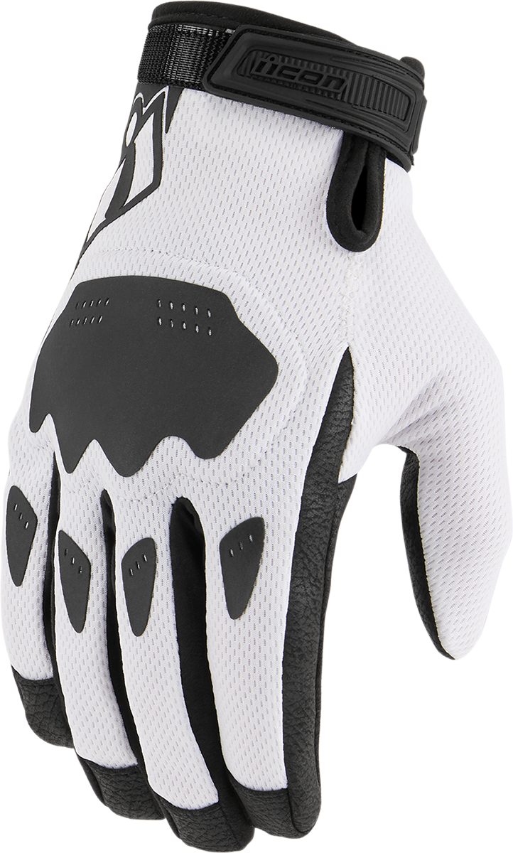 ICON Hooligan* CE Gloves - White - Medium 3301-4391