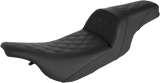 SADDLEMEN Slim Seat - Black - Lattice Stitch - '99-'07 FLHT/FLTR 897-07-162