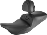 SADDLEMEN Roadsofa™ Seat - Heated - w/ Backrest - Black Stitching - FLH/FLT '08-'24 808-07B-187BRHC